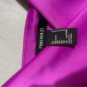 Cute Fuschia Satin like dress by Forever 21